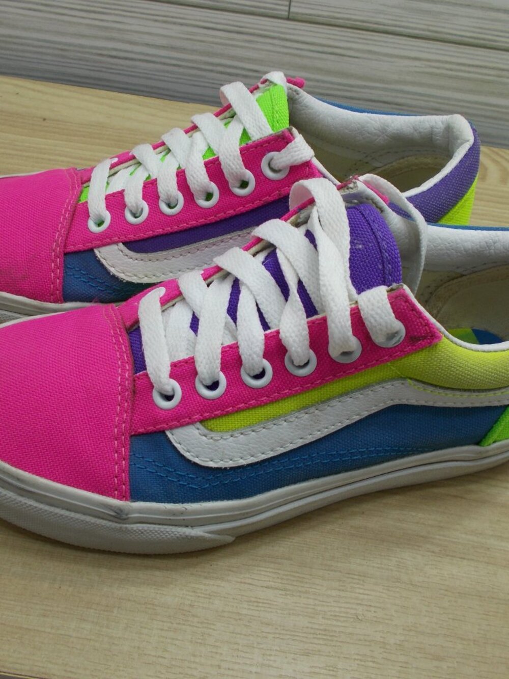 Vans Color Block Kids Size 1 Shoes Rainbow 721356
